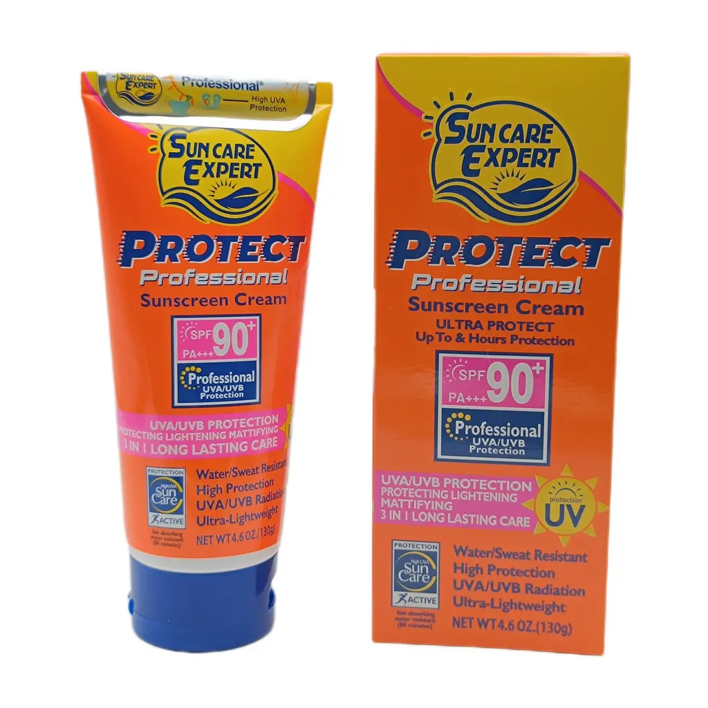 کرم ضدآفتاب بدون رنگ وکالی، با SPF90، حاوی محافظ UVA ،UVB، حاوی ویتامین E و A ،C مناسب برای انواع پوست‌ها، حجم 130 میلی‌لیتر، مدل 01