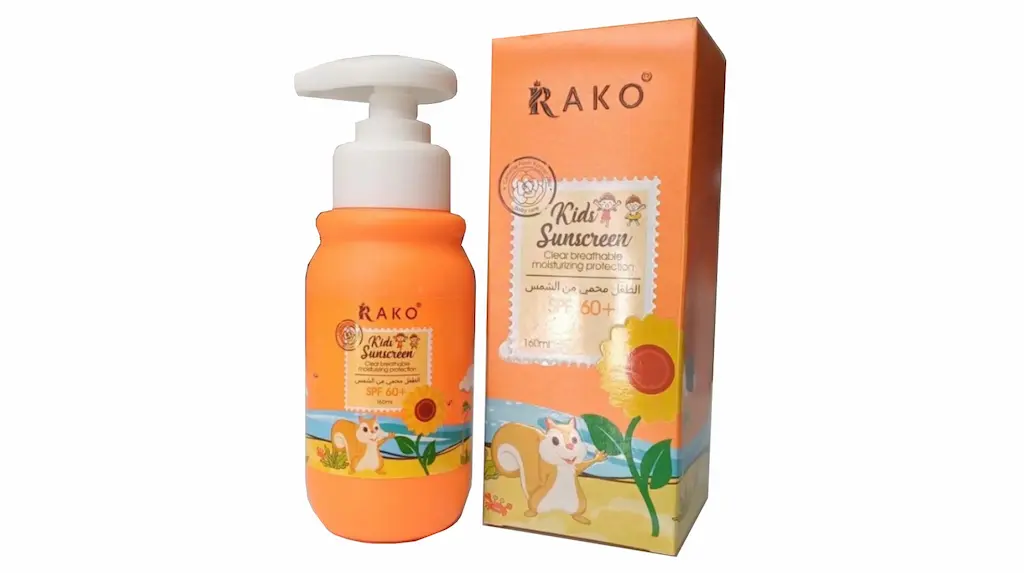 ضدآفتاب پمپی صورت و بدن کودک SPF60 راکو RAKO