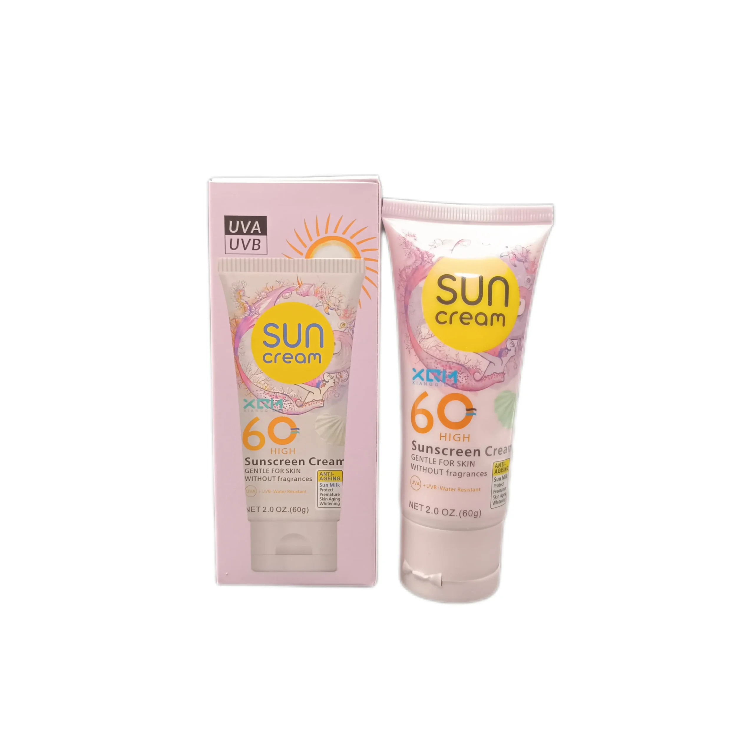 ضدآفتاب مدل صدف و پری دریایی SPF 60 برند XQM