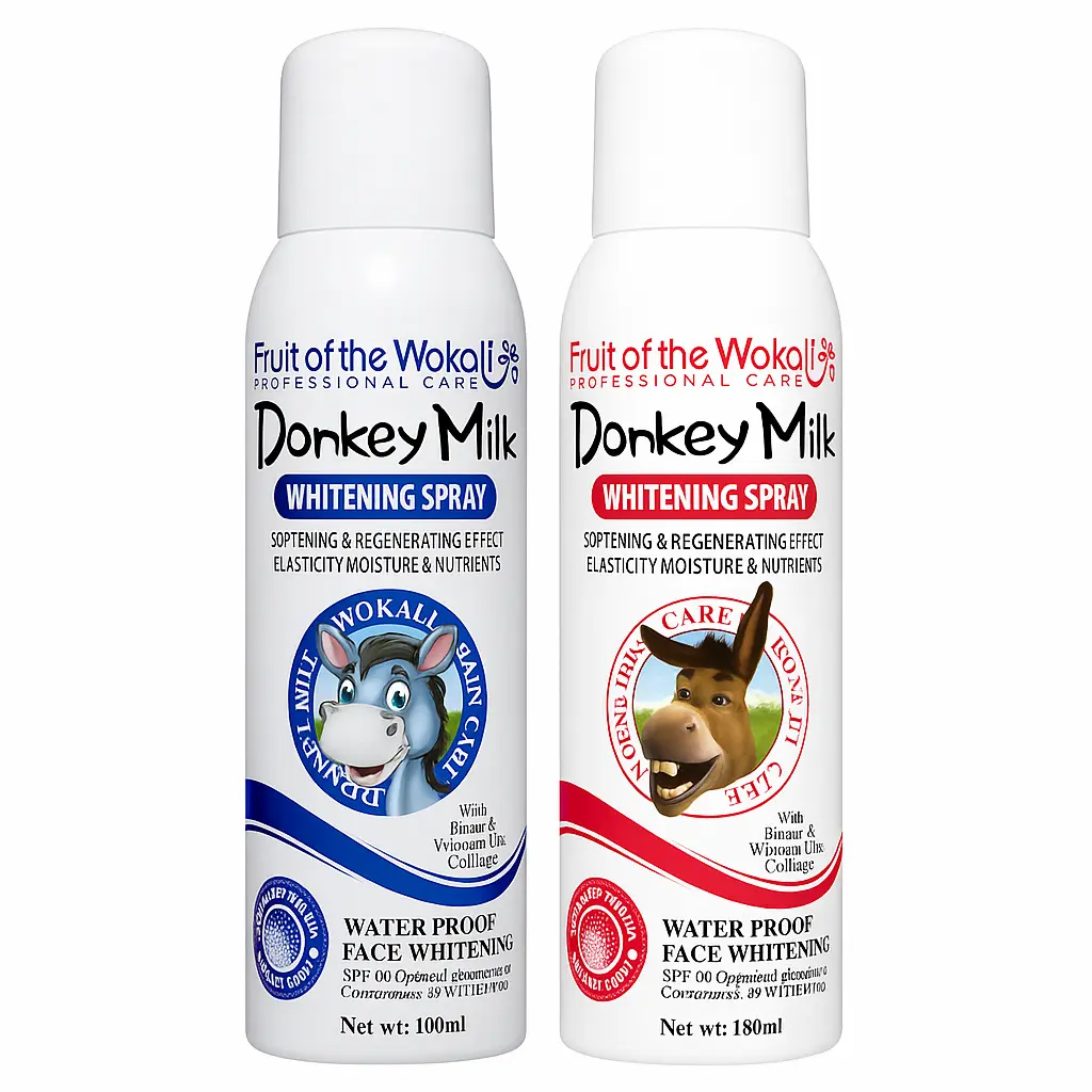 اسپری سفید کننده فوری و ضد آفتاب شیر الاغ وکالی | WOKALI