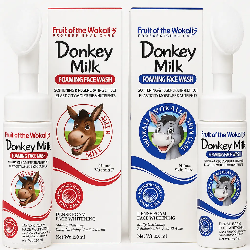 فوم شستشو صورت براش دار شیر الاغ وکالی | WOKALI