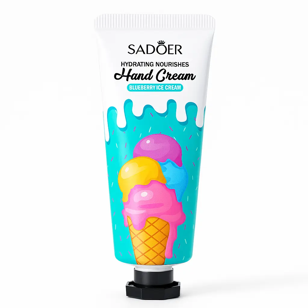 کرم مرطوب کننده دست مدل بستنی بلوبری برند سادور | SADOER